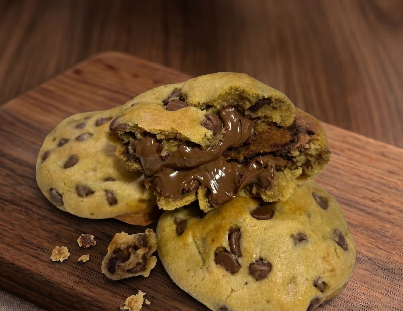 Cookie artesanal recheado com Nutella